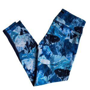 AXS Blue Mountain Print Leggings with Mesh Panels - Size Small
